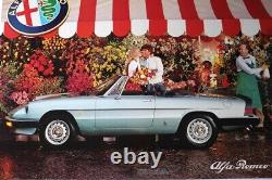 AFFICHE ORIGINALE CONCESSION ALFA ROMEO SPIDER 3 DUETTO 1982 1990 fleuriste