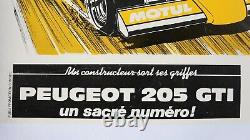 AFFICHE ORIGINALE COURSE automobile PEUGEOT 250 GTI ALSACE SEWEN LAC D'ALFED 84