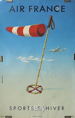 Affiche Originale D'agence / Air France (1951)