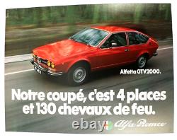 AFFICHE ORIGINALE GARAGE CONCESSION ALFA ROMEO ALFETTA GTV 2000 entoilée RARE