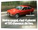 Affiche Originale Garage Concession Alfa Romeo Alfetta Gtv 2000 Entoilée Rare