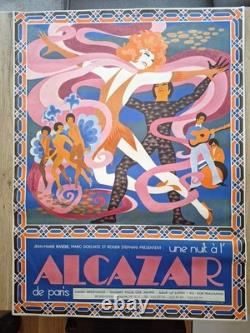 AFFICHE ORIGINALE J. M. FONTENEAU 1970 POUR LE CABARET ALCAZAR DE PARIS. 61/81c