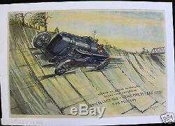 Affiche Originale Peugeot Gd Prix Acf Dieppe 1912-13 Amiens Indianapolis