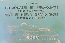 AFFICHE ORIGINALE RENAULT coupé cabrio CELTA PRIMA VIVA NERVA GD SPORT 1934-39