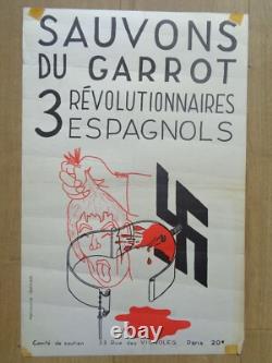 AFFICHE POLITIQUE ANCIENNE Espagne Franquiste Franco Révolution Peine de Mort