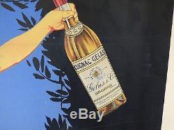 Affiche Publicitaire Originale Cognac Gelas