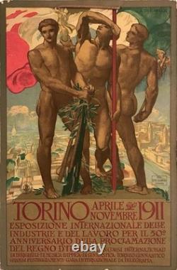 AFFICHE Poster Italie Turin Torino 1911