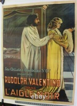 AFFICHE RUDOLPH VALENTINO THE EAGLE L'aigle Noir 1925 SILENT MOVIE UNITED ARTIST