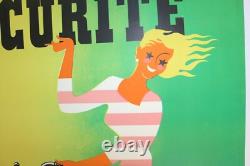 AFFICHE SOLEX VELOSOLEX René RAVO 1953-1964 BB Brigitte BARDOT robe Vichy rose