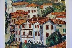 AFFICHE TOURISME FRANCE PAYS BASQUE SNCF french railroads 1958 N°66 A. DUREL