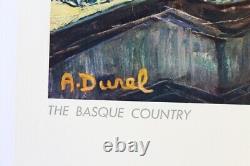 AFFICHE TOURISME FRANCE PAYS BASQUE SNCF french railroads 1958 N°66 A. DUREL