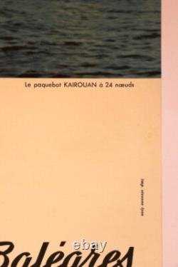 AFFICHE TOURISME PAQUEBOT CNM KAIROUAN ALGERIE TUNISIE BALEARES Pieds-Noirs CGT