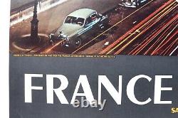 AFFICHE TOURISME PARIS 1956 NOTRE DAME de PARIS OPEN FLASH PHOTO MACHATSCHECK