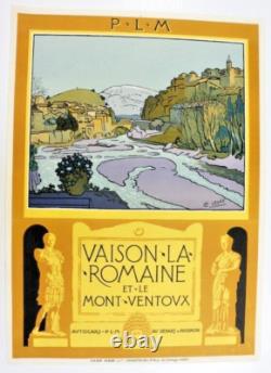 AFFICHE TOURISME VAISON LA ROMAINE MONT VENTOUX AVIGNON PLM Léo Lelée 1925-27