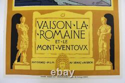 AFFICHE TOURISME VAISON LA ROMAINE MONT VENTOUX AVIGNON PLM Léo Lelée 1925-27