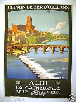 AFFICHE TOURISME original poster FRANCE ALBI 81 SNCF 1921 TOULOUSE LAUTREC