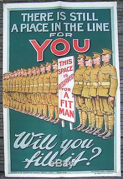 Affiche Ww1 Vintage Poster There Is Still A Place In The Line For You C 1915