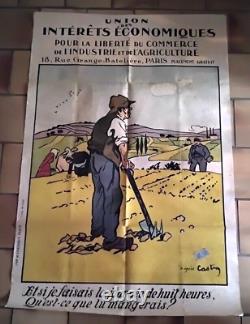 AFFICHE ancienne Emprunt Union des Intérêts économiques. Agriculture 1920