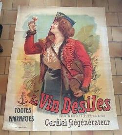 AFFICHE ancienne PUB Le vin Désiles Cordial régénérateur Circa 1900-10