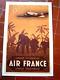 Affiche Litho Ancienne Circa 1948 Air France Afrique Equatoriale/ Guerra