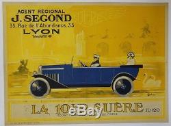 AFFICHE original poster automobile car SUERE PARIS LYON Segond VAILLANT 1930 car