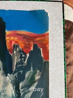 AFFICHE originale GO BY TRAIN TO CEVENNES 1955 en 62 cm x 100 cm SAINDRY