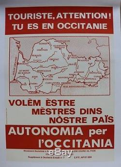 AFFICHE originale OCCITANIA OCCITAN OCCITANIE VOLEM VIURE AL PAÏS AUTONOMIE