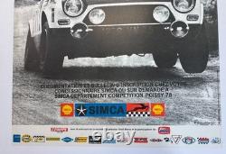 AFFICHE originale SIMCA Challenge coupé BERTONE 1000 1200 S 1962-1971 SHELL