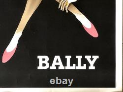 AFFICHE papier ARCHES ancienne CHAUSSURES BALLY / femme blonde par VILLEMOT