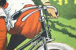 AFFICHE vélo 1896 CYCLES MALINGE & LAULAN ANGERS 49 POSTE chaine à dents sautées