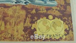 AIR FRANCE ANCIENNE AFFICHE F-BGAT 1951 COMET DE HAVILLAND Lucien Boucher