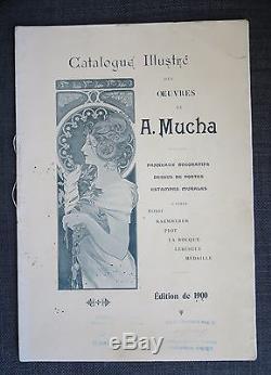 ALPHONS MUCHA rare catalogue illustré de ses oeuvres edition 1900 affiches