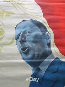 Ancienne Affiche Originale R. P. F Pour Le Salut Public De Gaulle