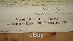 Ancienne Affiche Publicite Dunlop Francois Faber Tour De France Fontaine Tournai