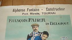 Ancienne Affiche Publicite Dunlop Francois Faber Tour De France Fontaine Tournai