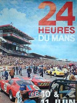 Andre Delourmel Affiche Originale Auto 24 Heures Du Mans 1967 Vintage Poster