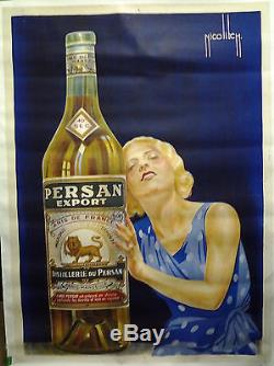 ANIS PERSAN Nicolitch AFFICHE ORIGINALE ANCIENNE/12a