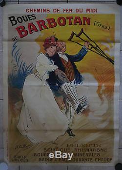 Authentique Affiche Ancienne 1900 Chemins De Fer Du MIDI Barbotan A. Calbet