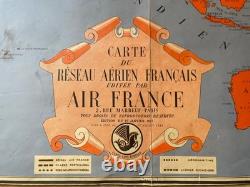 A. Collinet Air France Carte du Réseau Aérien Français Édition 1er janvier