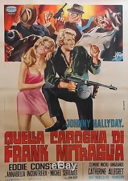 A TOUT CASSER Affiche originale italienne entoilée (Johnny HALLYDAY)