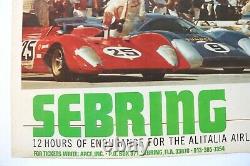 Affiche 12 Heures Sebring 21 Mars 1970 Ferrari 512 S + Steve Mcqueen Porsche 908
