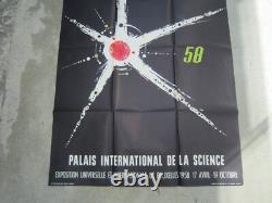 Affiche 1958 Expo Universelle Authentique Palais De La Science Dan Reisinger