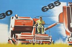 Affiche 1959 Moissonneuse Batteuse Massey Ferguson 890 685 830 Tracteur