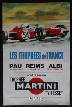 Affiche 1969 LES TROPHEES DE FRANCE ALBI REIMS PAU Craven A 39x59cm 1643