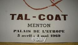 Affiche 1969 Tal-coat Menton 1969 75 CM X 49 CM Tres Bon Etat