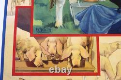 Affiche Agricole Rurale 1900 Soya Soja Homco Aliment Betail Ferme Paysan