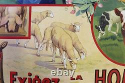 Affiche Agricole Rurale 1900 Soya Soja Homco Aliment Betail Ferme Paysan