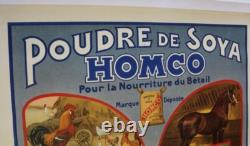 Affiche Agricole Rurale 1900 Soya Soja Homco Aliment Betail Ferme Paysan