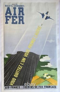 Affiche Air France Originale 1932 Air Fer Roland Hugon