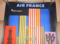 Affiche Air France, ancienne originale, amerique du nord, nathan